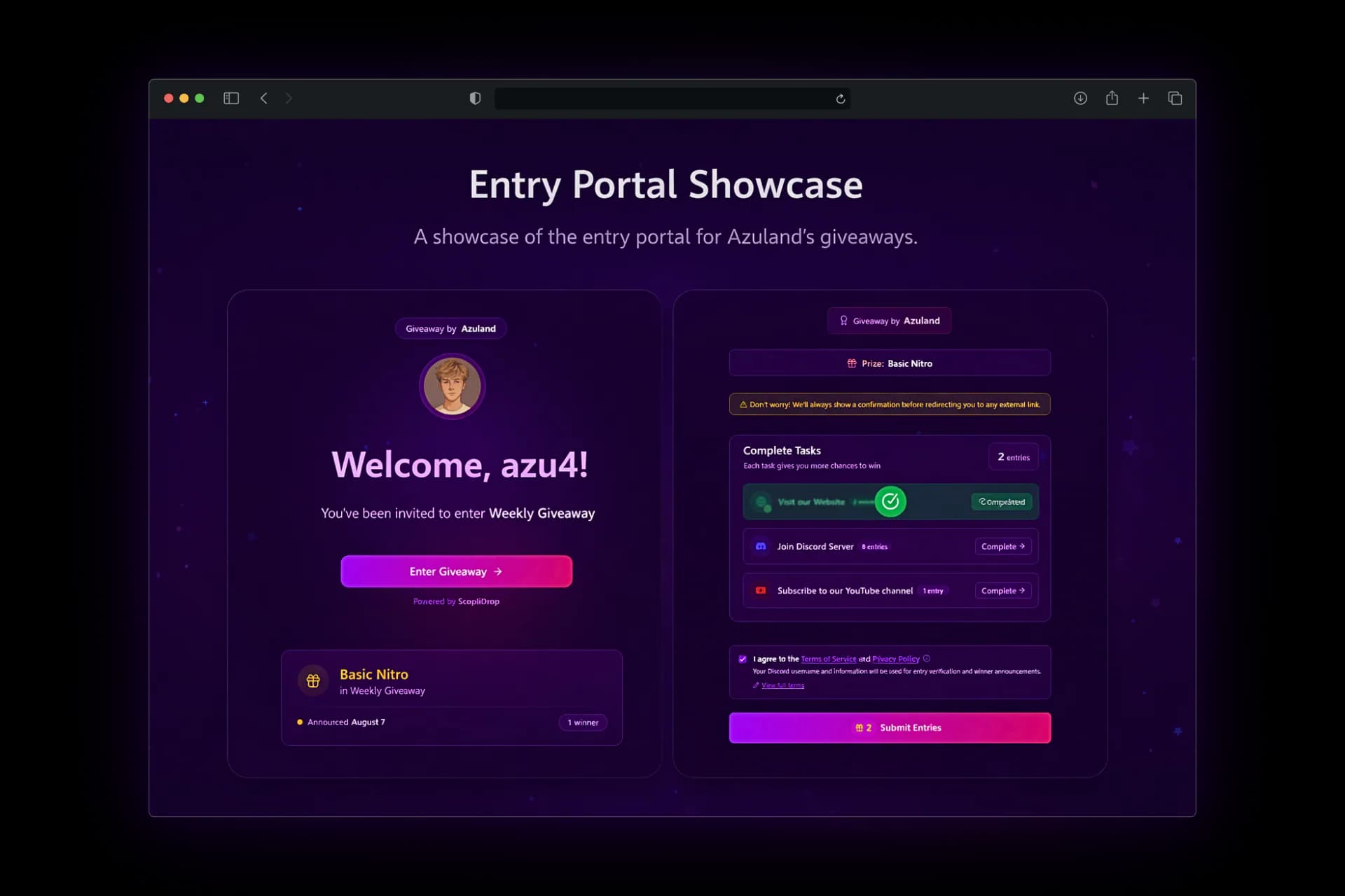 Interface du portail de participation ScopliDrop